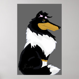 Tri-Color Roough Coat Collie Poster Imprimer