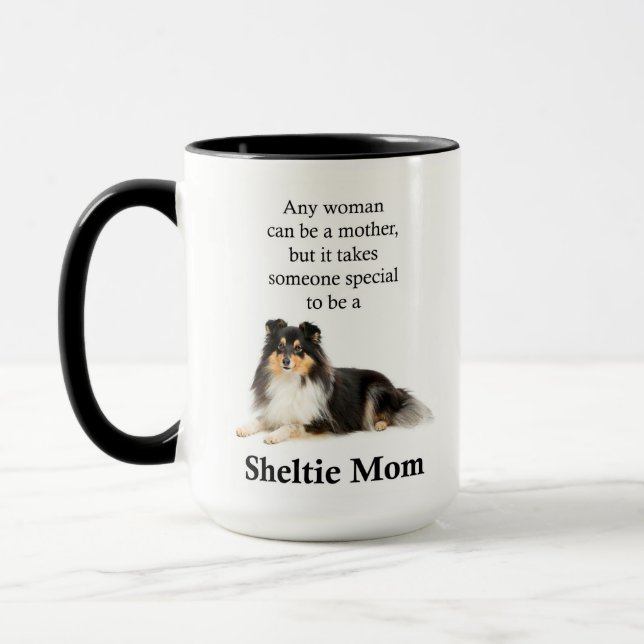 Tri-Color Sheltie Maman Mug (Gauche)
