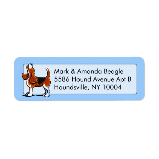 Tri-colour Beagle Bay Studio Blue Return Address Label