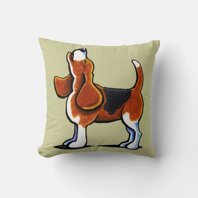 Tri-colour Beagle Bay Throw Pillow (Front)