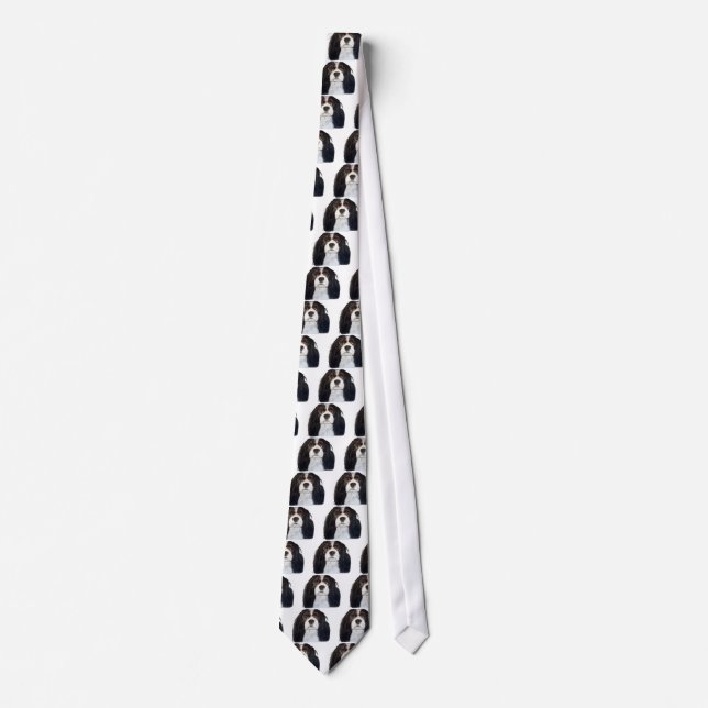 Tri Colour Cavalier King Charles Spaniel 2 Tie (Front)