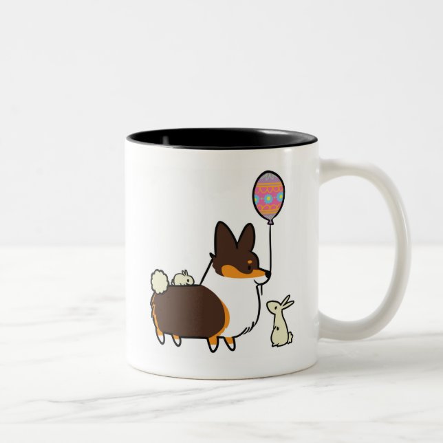 Tri-Colour Corgi Easter Bunny Mug | CorgiThings (Right)