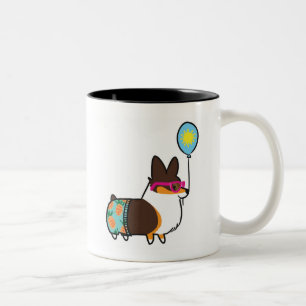 Tri-Colour Corgi Summer Fun Mug CorgiThings