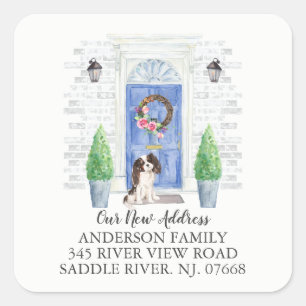 Tri Colour King Charles Spaniel Door Address Label