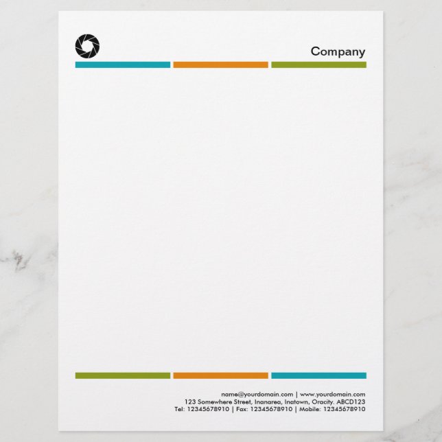 Tri-Colour Lines 01 - Aperture Logo Letterhead (Front)