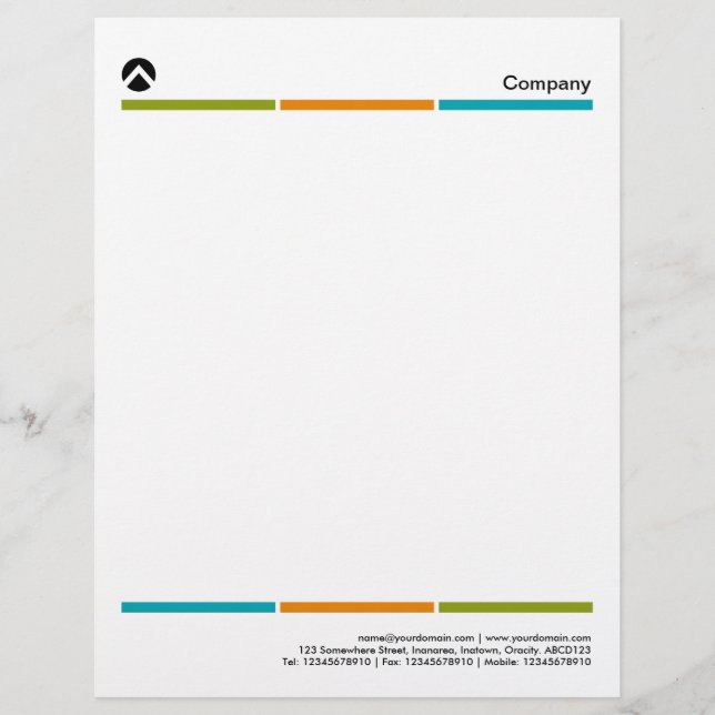 Tri-Colour Lines 01a Letterhead (Front)