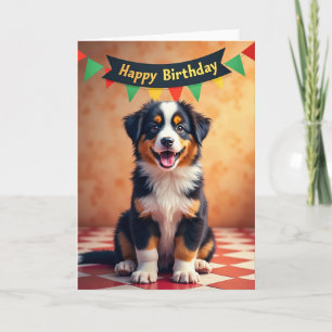 Tri Colour Pup Birthday Card