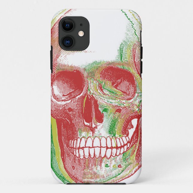 Tri-colour Rasta Skull Case-Mate iPhone Case (Back)