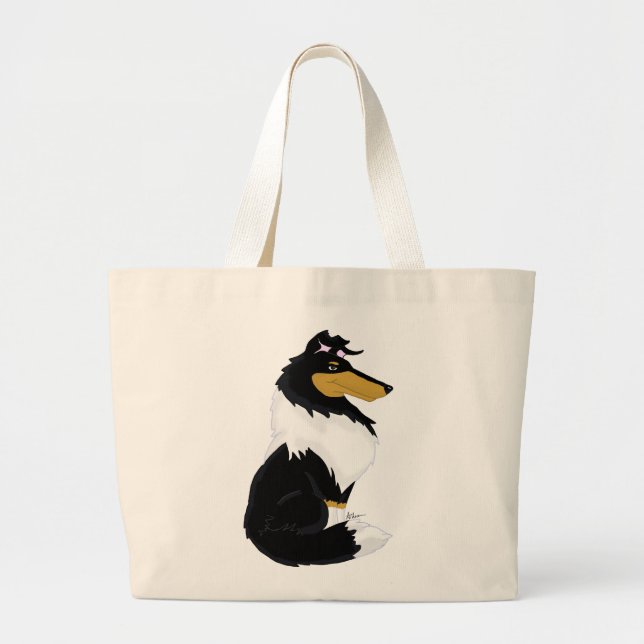 Tri-colour Rough Collie Cartoon Bag (Front)