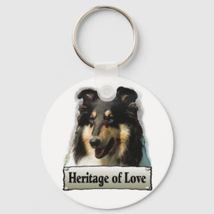 Tri Colour Rough Collie Gifts Keychain