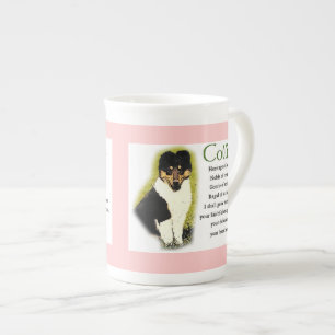 Tri Colour Rough Collie Puppy Bone China Mug