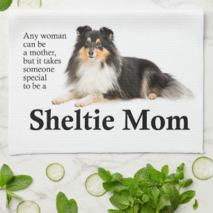 Tri-Colour Sheltie Mom Kitchen Towel