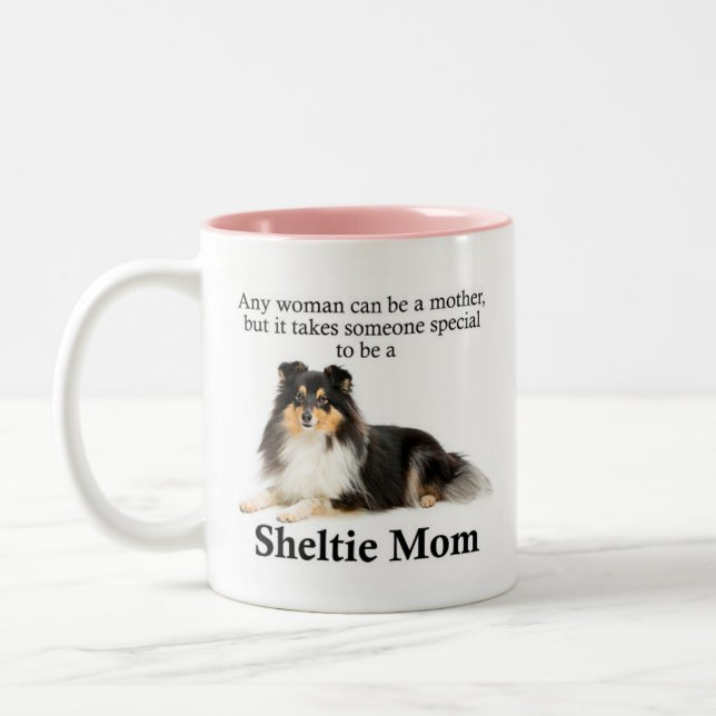 Tri-Colour Sheltie Mom Mug (Left)