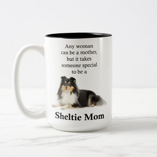Tri-Colour Sheltie Mom Mug (Left)