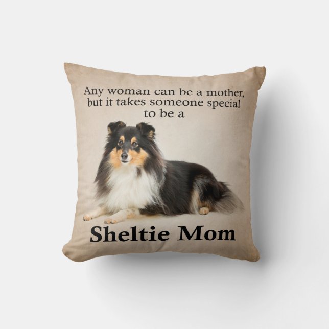 Tri-Colour Sheltie Mom Pillow (Front)