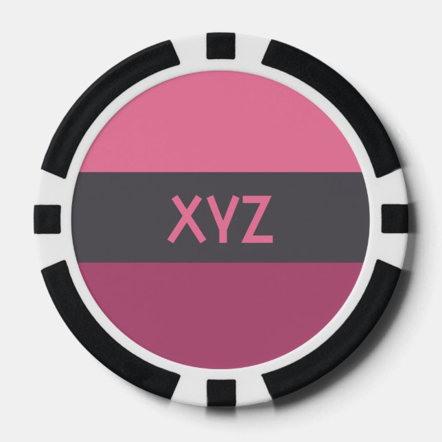 Tri-colour stripes custom poker chips (Front)