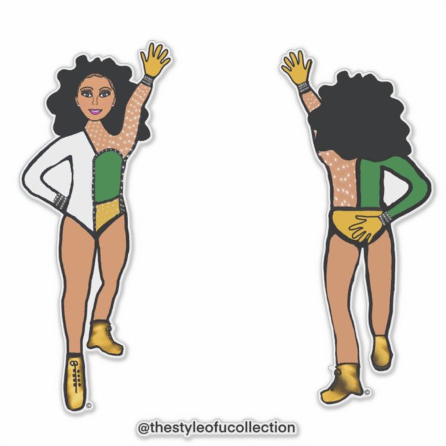 Tri-Colour White Green Yellow Dancer #2 (Front)