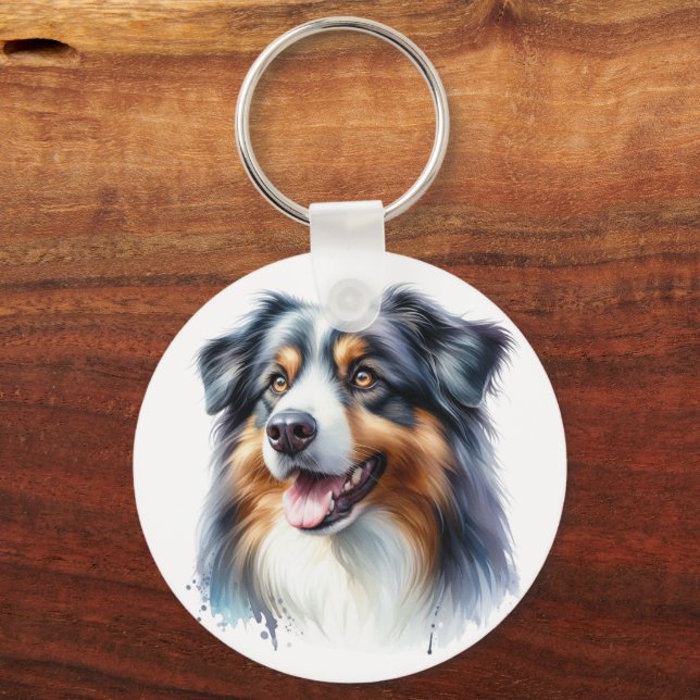 Australian Shepherd Bag Keychain Tri-Coloured Australian Shepherd Dog Keychain Zazzle