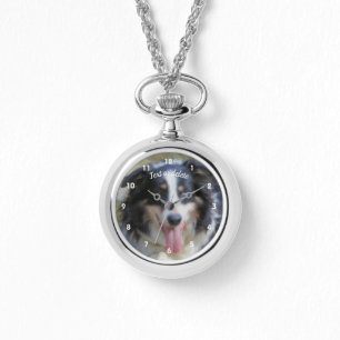 Tri Coloured Border Collie Dog Personalized Watch