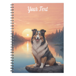 Tri Coloured Collie by Lake Notebook