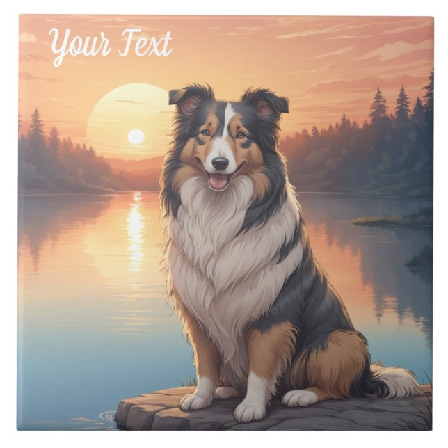 Tri Coloured Collie by Lake Tile (Front)