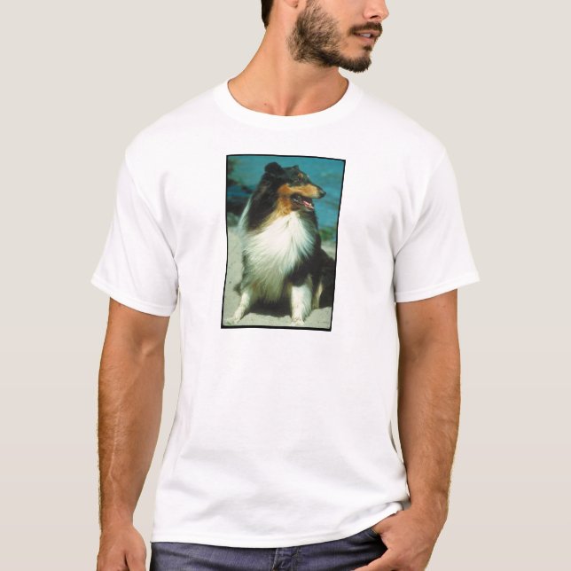 Tri-Coloured Collie Rough Coat T-Shirt (Front)