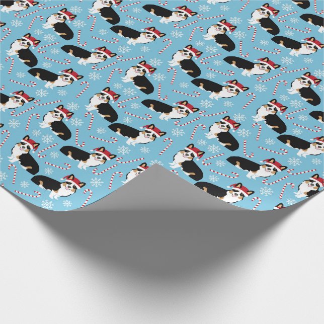 tri coloured corgi wrapping paper (Corner)