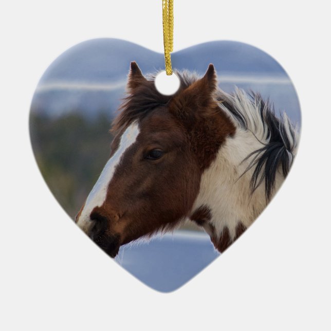Tri-Coloured Horse Ceramic Ornament (Front)