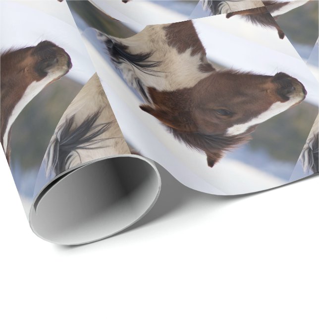 Tri-Coloured Horse Wrapping Paper (Roll Corner)