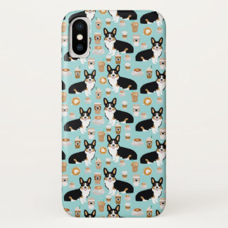 Tri Corgi Coffee - blue iPhone X Case