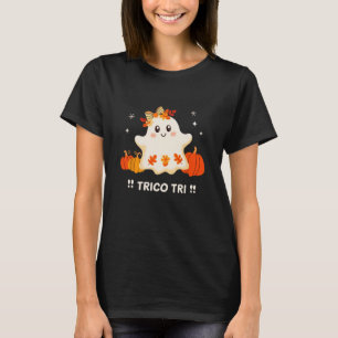 Tri Cute Halloween Spooky Mexican Ghost Spanglish  T-Shirt
