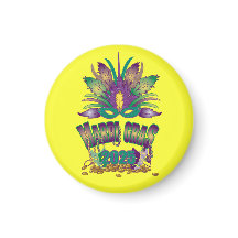 Tri-Feather Mardi Gras 2025 Magnet