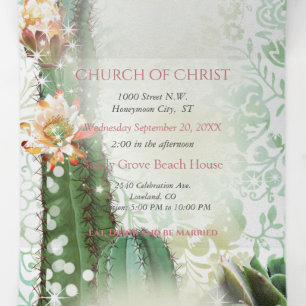 Tri-fold All In One Cactus Wedding Invitation