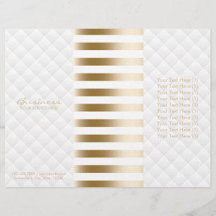 Tri-Fold Modern Gold Stripes & Diamond Quilted