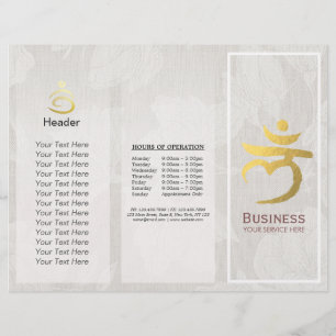 Tri-Fold Yoga Studio Brochures Root Chakra Mantra