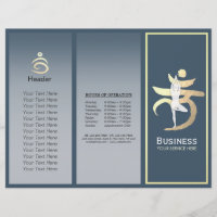 Tri-Fold Yoga Studio Brochures Root Chakra Mantra
