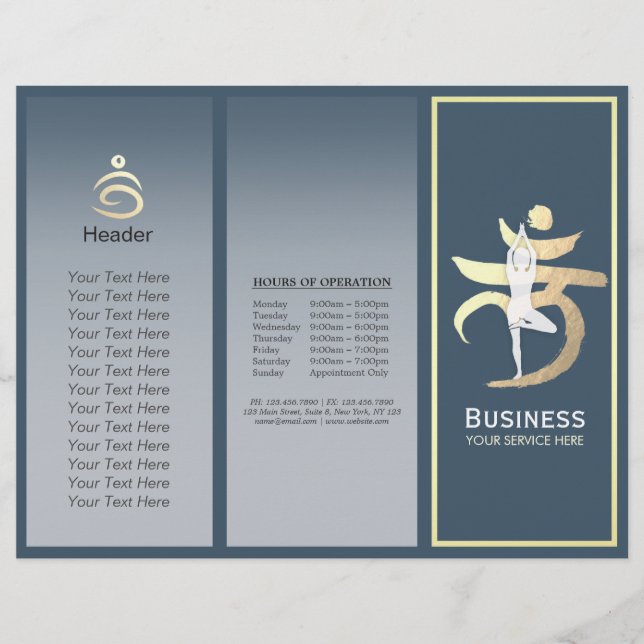 Tri-Fold Yoga Studio Brochures Root Chakra Mantra (Front)