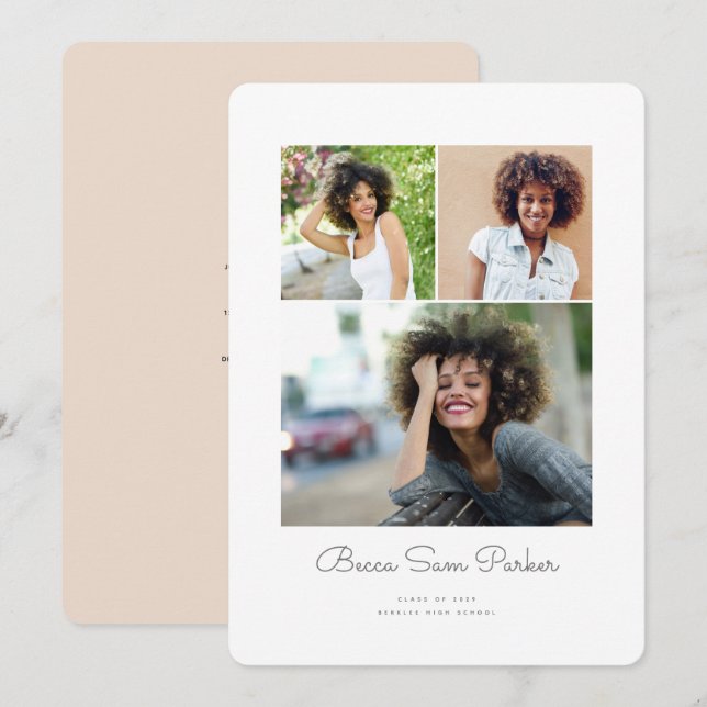 Tri Grid Graduation Announcement (Front/Back)