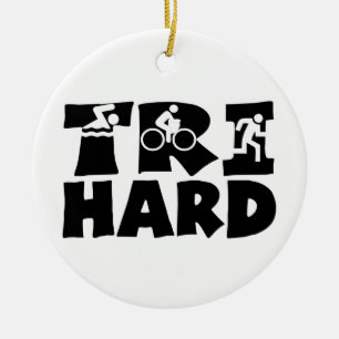 Tri Hard Ceramic Ornament