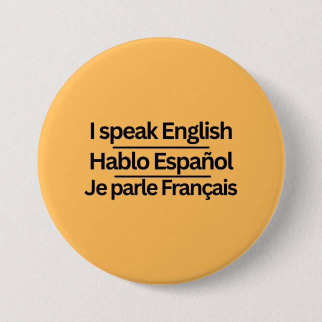 Tri-lingual Language "I Speak" Pins (Front)