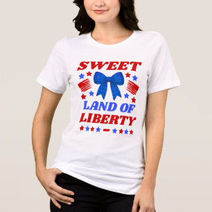 Tri-matière Douce Terre de Liberté T-Shirt à noeud en vichy bl