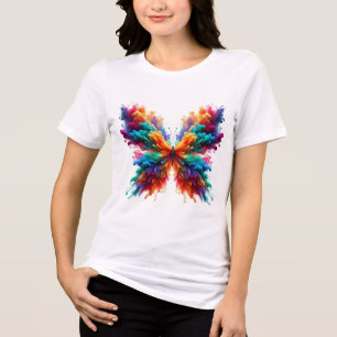 Tri-matière Papillon Coloré T-Shirt en Art Aquarelle Vibran