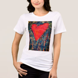 Tri-matière T-shirt Coeur en mosaïque pour femmes