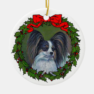 Tri Papillon Drawing by Glenda S. Harlan Ceramic Ornament