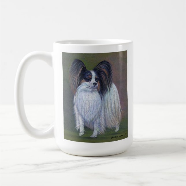 Tri Papillon, Full Body Art by Glenda S. Harlan Coffee Mug (Left)