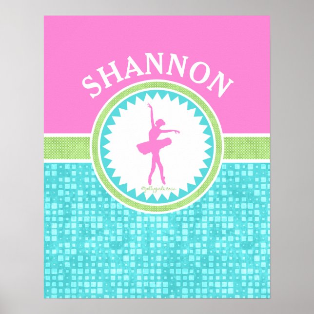 Tri-Pastel Colour Dancer With Aqua Tile Poster (Front)