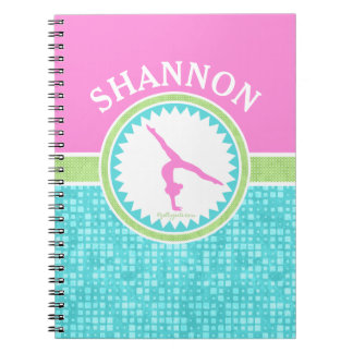 Tri-Pastel Colour Gymnastics With Aqua Tile Notebook