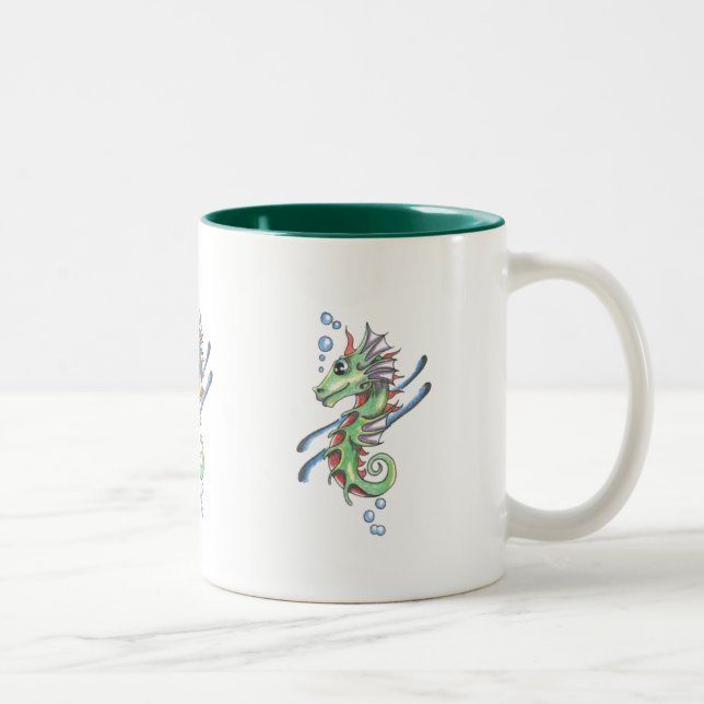 tri seahorse two-toned ceramic mug (Right)