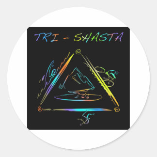 Tri Shasta Triathalon Logo Classic Round Sticker