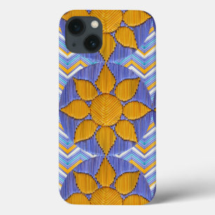 Tri Sunflower Blue Chevron iPhone 13 Case